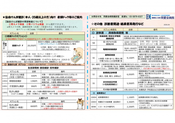 その他（協会けんぽの差額ドック・診断書発行など）